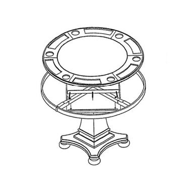Poker Dining Table Nevada, Round, 48